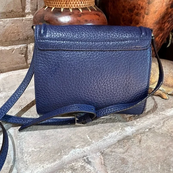 EUC~KATE SPADE Small MerrickEverett Way Pebbled LeatherIndigo Blue Crossbody